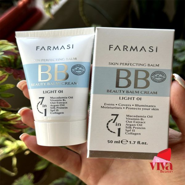 کرمپودر بی بی کرم 7in1 با Spf15 مناسب انواع پوست Farmasi | حجم 50 میل