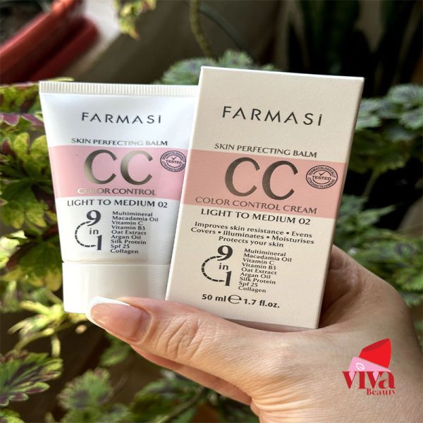 کرمپودر سی سی کرم 9 در 1 مناسب انواع پوست Spf25 فارماسی Farmasi | حجم 50 میل