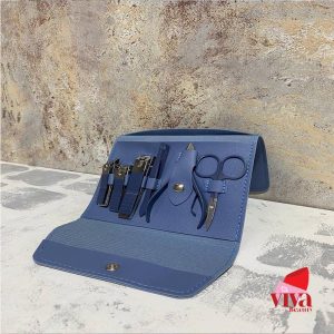ست مانیکور 16 تکه دارای کیف چرمی بدنه استیل ضد زنگ